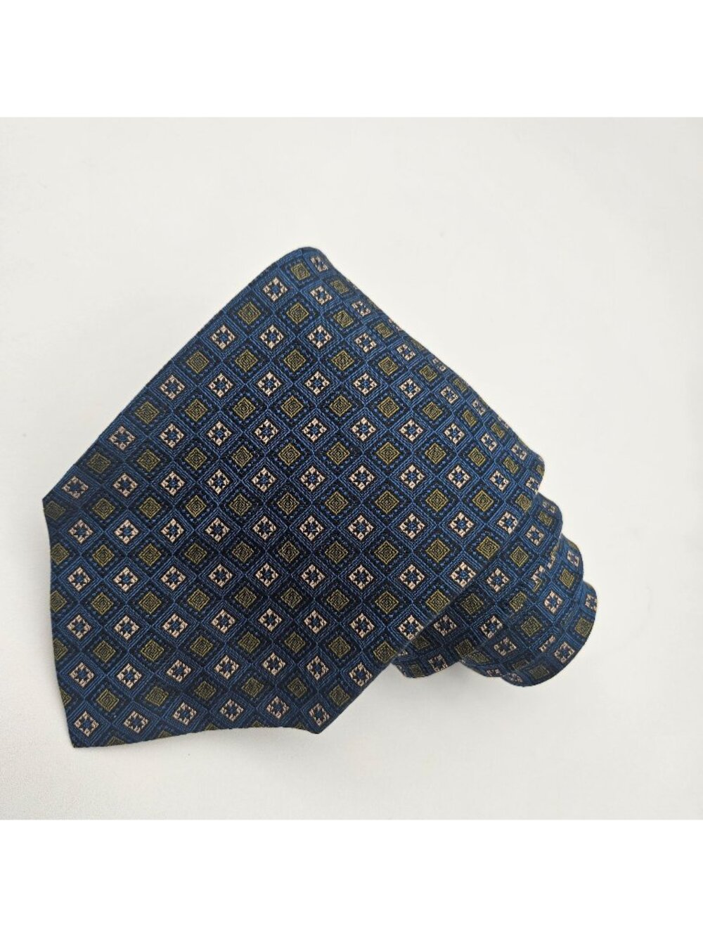 Vintage Oxford Clothes Blue Geometric 59" Cashmere Tie